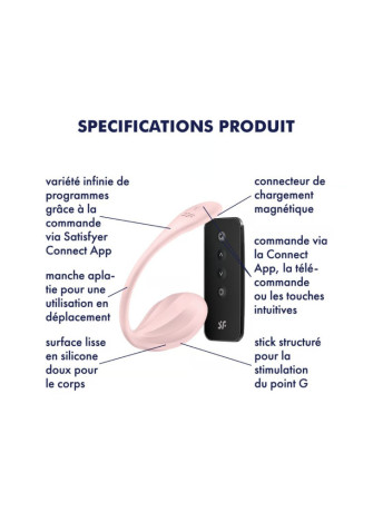 Oeuf vibrant télécommandé rose Ribbed Petal Satisfyer - CC597861